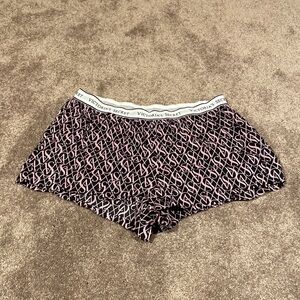 Victoria’s Secret Black Pink Logo Boxer Shorts SIZE L